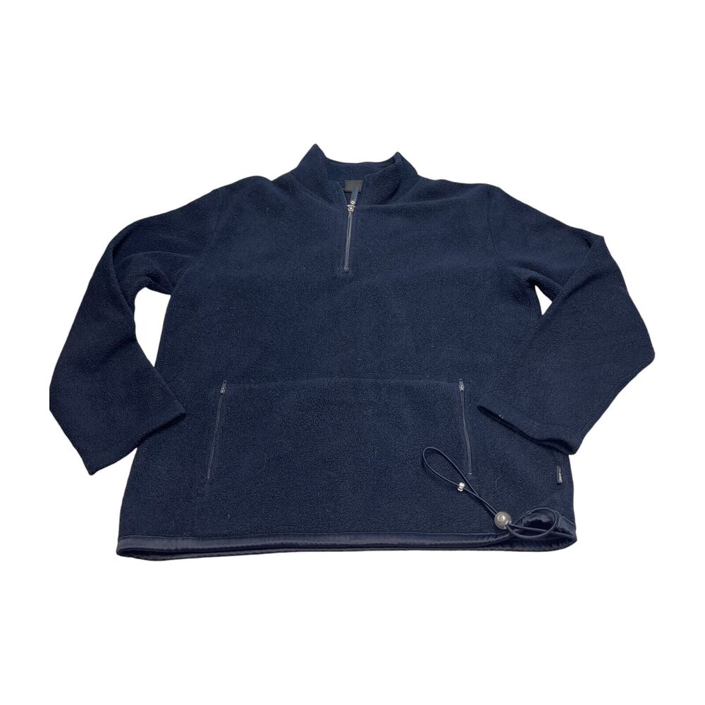 NY Jeans New York & Company Fleece Jacket Men's Medium Navy Blue 100% Polyester